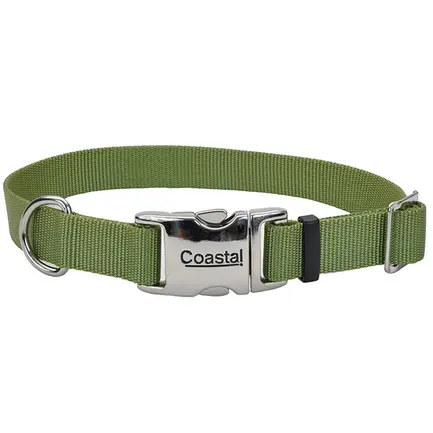 Coastal Metal Buckle КОСТАЛ ТИТАН БАКЛ нашийник для собак, 2х36-51см Зелена пальма