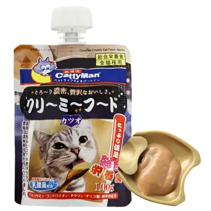CattyMan Complete Creamy Food Bonito КЕТТІМЕН КРЕМ-ПЮРЕ З МАКРЕЛЛЮ рідкий корм для котів 0,1 кг