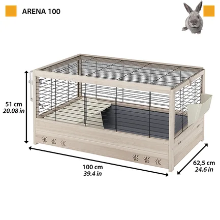 Ferplast CAGE ARENA 100 Клітка для кролів, дерев'яна: додаткове фото 2