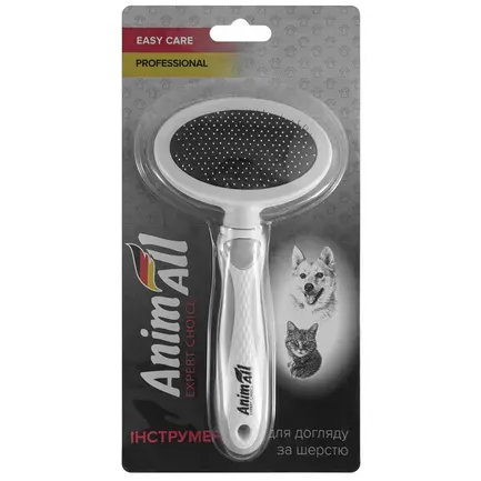 Пуходерка AnimAll Groom для тварин, М, сіра