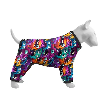 Вітровка для собак WAUDOG Clothes, малюнок "Зубасті монстри", S40, В 56-59 см, С 37-40 см: додаткове фото 3