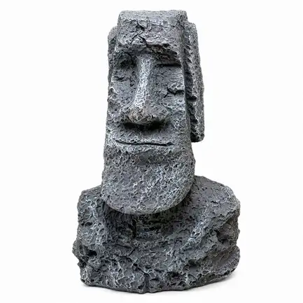 Декорація Hobby Moai Ora 12,5×11,5×17,5 см (41716) - статуя Моаї з укриттям для акваріума і тераріуму