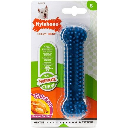 Nylabone Moderate Chew Dental Bone НІЛАБОН ДЕНТАЛ БОУН жувальна іграшка для собак, смак курки S, для собак до 11 кг