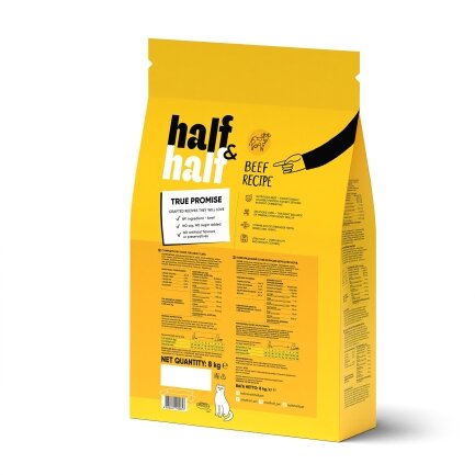 Сухий корм Half&amp;Half для дорослих котів, з яловичиною, 8 кг — Фото 1