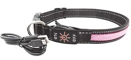Нашийник LED AnimAll для собак S 2,5 / 30-40 см, рожевий