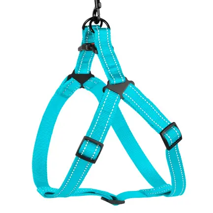 Шлея для Собак BronzeDog Active Нейлонова зі Світловідбиттям Блакитна S: додаткове фото 2