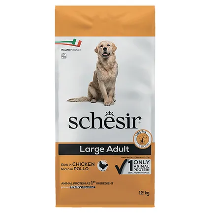 Schesir Dog Large Adult Chicken ШЕЗІР ДОРОСЛИЙ ВЕЛИКИХ КУРКА сухий монопротеїновий корм для собак великих порід 12 кг