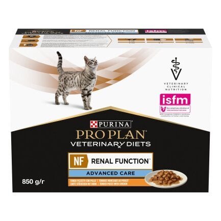 Вологий дієтичний корм PRO PLAN VETERINARY DIETS NF Renal Function Advanced Care для дорослих котів при патології нирок з куркою 10х85 г — Фото 1