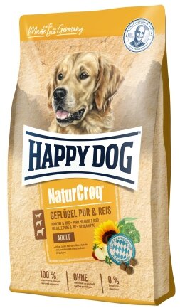 Сухий корм Happy Dog Naturcroq Geflugell Pur&amp;Reis для дорослих собак всіх порід з птицею та рисом, 4 кг, 60512