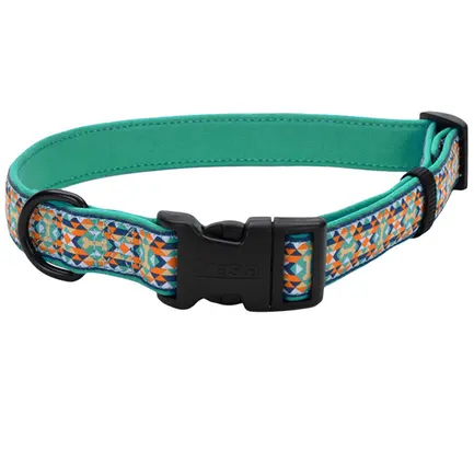 Coastal Ribbon Weave Collar КОСТАЛ РІББОН ВЕЙВ нашийник для собак Темно-бірюзовий з кісточками