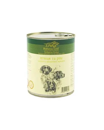 Hubertus Gold. Консерви для собак. Птиця з рисом 800 г