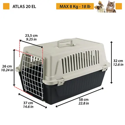 Ferplast CARRIER ATLAS 20 EL Контейнер для транспорт тварин: додаткове фото 2