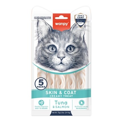 Wanpy Functional Creamy Lickable Treat Skin&amp;Coat ВАНПІ ШКІРА Й ШЕРСТЬ функціональні рідкі ласощі для котів 0,07 кг