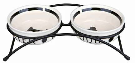 Миски Trixie Eat on Feet для собак, на металевій підставці, керамічні, 13 см, 2х250 мл