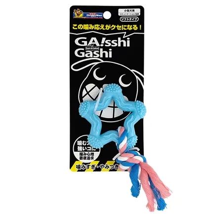DoggyMan Chew Toy Star with Rope ДОГГІМЕН ЗІРКА З МОТУЗКОЮ жувальна іграшка для собак Блакитний