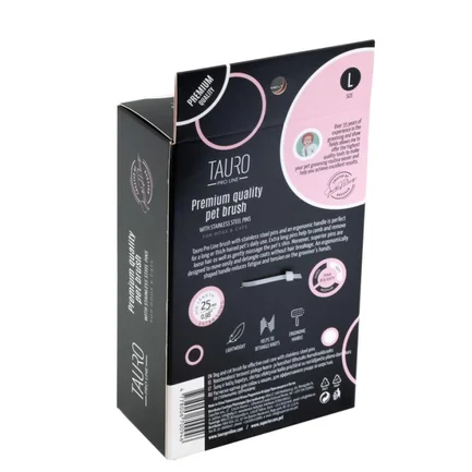 Tauro Pro Line Royal Щітка пластикова тонкі та м'які зубчики з нержавіючої сталі 25 мм, рожева, велика 17,5 x 10,6 x 6,2 см: додаткове фото 4