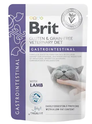 Корм вологий для котів Brit GF VetDiet Gastrointestinal з ягням, 12 x 85 г: додаткове фото 2