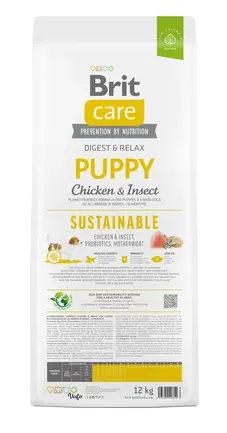 Сухий корм Brit Care Dog Sustainable Puppy для цуценят, з куркою та комахами, 12 кг: додаткове фото 4