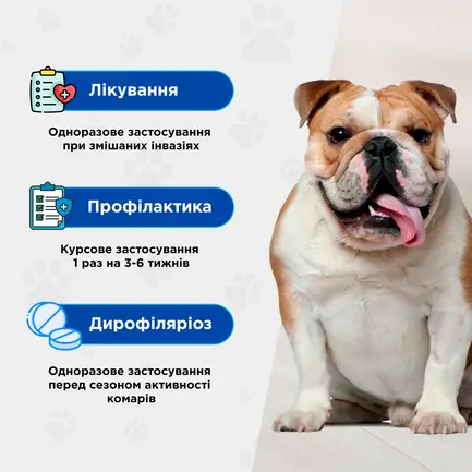 Квадромідас протипаразитарні таблетки для собак 8-16 кг, 0,8 г, MODES (від бліх, від кліщів, від гельмінтів): додаткове фото 4