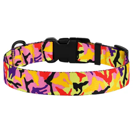 Нашийник для Собак BronzeDog Urban Camo Нейлоновий з Пластиковою Пряжкою Помаранчевий XL: додаткове фото 4