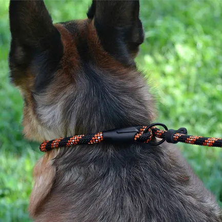 Повідець-Зашморг для Собак Bronzedog Active з Альпіністського Шнура Світловідбиваючий Чорно-Оранжевий S/M: додаткове фото 8