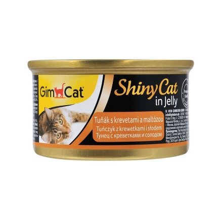 Вологий корм GimCat Shiny Cat для котів, креветки і мальт, 70 г