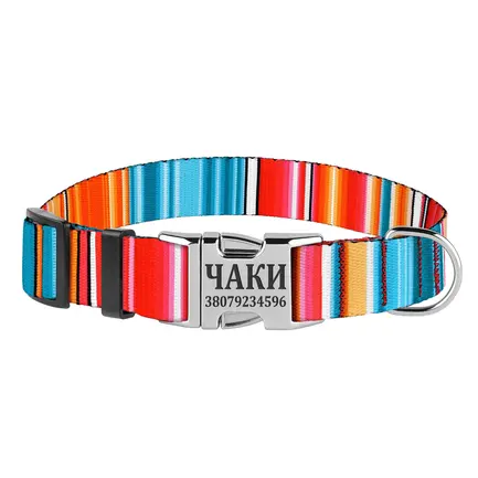 Нашийник для Собак BronzeDog Urban West Нейлоновий з Металевою Пряжкою Червоний S: додаткове фото 2