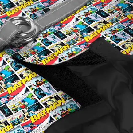 Шлея для собак м'яка WAUDOG Clothes з QR паспортом, малюнок "Бетмен комікс", XS2, В 28-31 см, С 20-22 см: додаткове фото 3