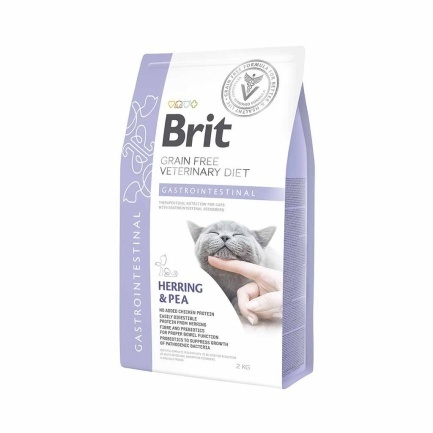 Сухий корм Brit GF VetDiet Cat Gastrointestinal для котів, при порушеннях травлення, з оселедцем, лососем, яйцем та горохом, 2 кг