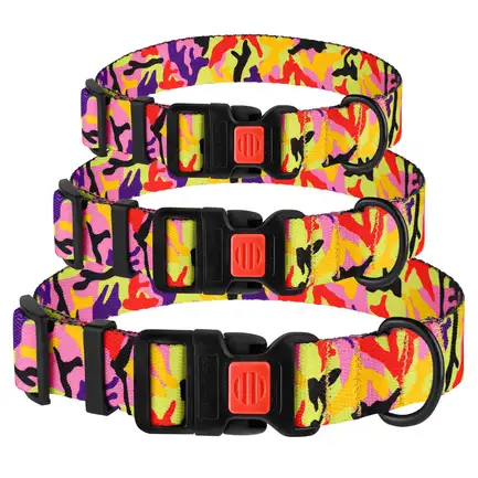 Нашийник для Собак BronzeDog Urban Camo Нейлоновий з Пластиковою Пряжкою Помаранчевий XL: додаткове фото 2