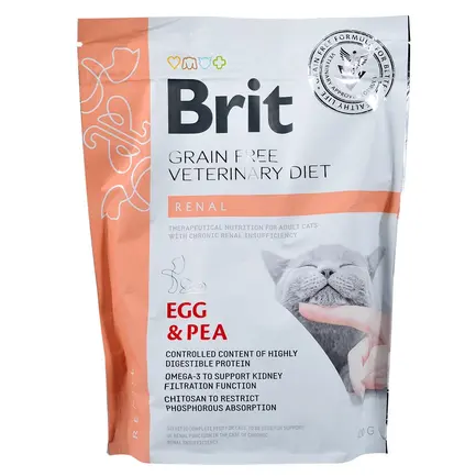 Сухий корм Brit GF VetDiet Cat Renal для котів, при захворюваннях нирок, з яйцем та горохом, 400 г: додаткове фото 3