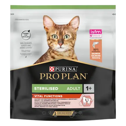 Сухий корм PRO PLAN Sterilised Adult 1+ Vital Functions для дорослих котів після стерилізації з лососем 400 г