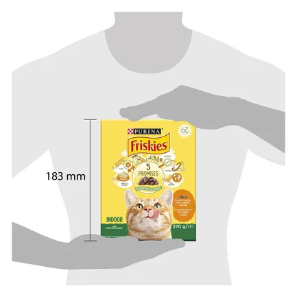 Сухий корм FRISKIES Indoor для дорослих котів що постійно перебувають у приміщенні з куркою та індичкою, з овочами 270 г — Фото 1