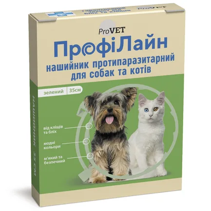 Нашийник ProVET «Профілайн» антиблошиний для собак і кішок 35 см (зелений): додаткове фото 3