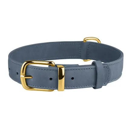 Нашийник для собак шкіряний BronzeDog Crazy денім M