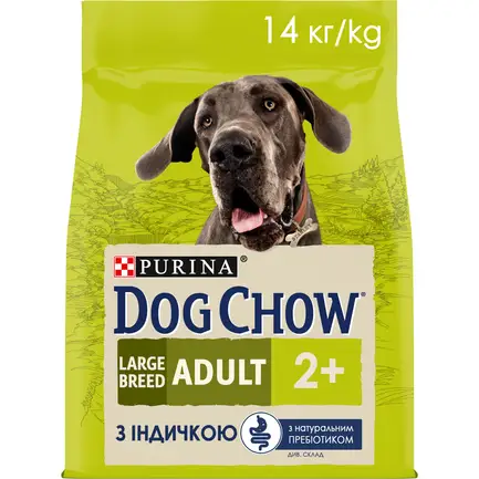Сухий корм DOG CHOW Large Breed Adult 2+ для дорослих собак великих порід з індичкою 14 кг: додаткове фото 9