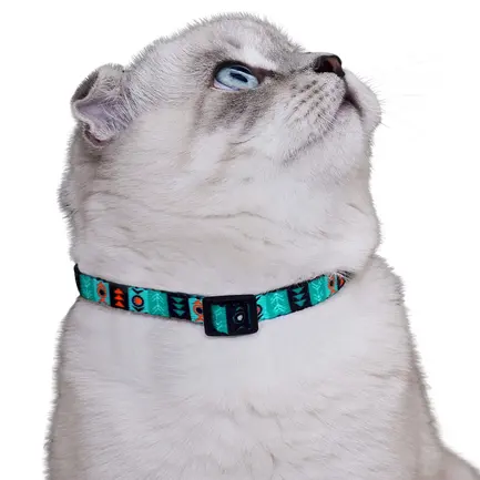 Нашийник для Котів BronzeDog Urban Нейлоновий з Пластиковою Пряжкою та Дзвіночком Інки XS: додаткове фото 7