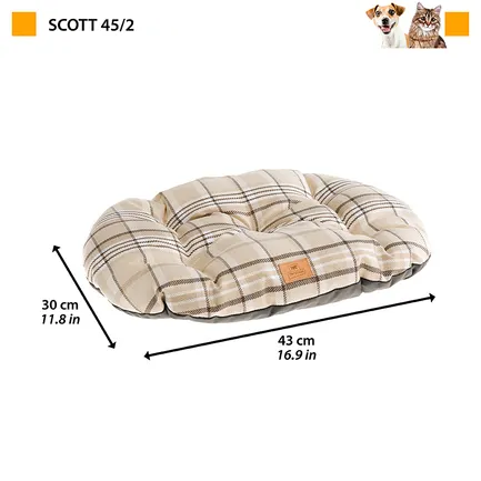 Ferplast SCOTT 45/2 CUSHION BROWN М&#039;яке місце, фібра, велю то, жаккард — Фото 1