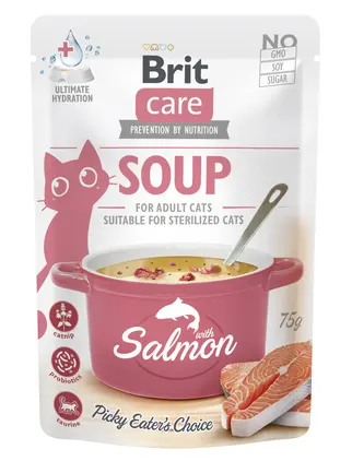 Корм вологий &quot;Суп для котів Brit Care Soup with Salmon з лососем&quot;, 75 г