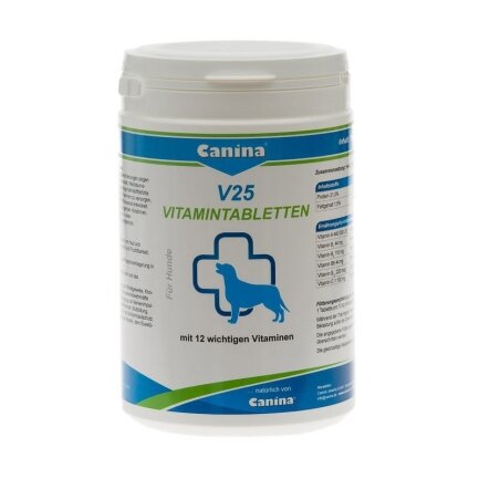 Вітаміни Canina V25 Vitamintabletten для собак, полівітамінний комплекс, 700 г (210 табл)