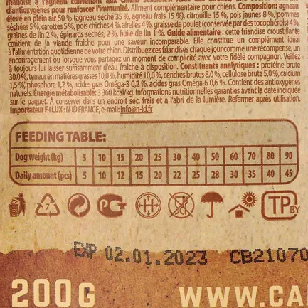 Ласощі Carnilove Dog Crunchy Snack для собак, ягня та журавлина, 200 г: додаткове фото 3