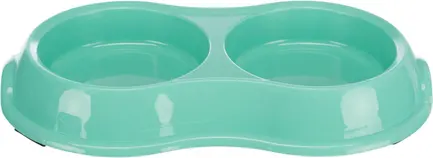 Миска Trixie для собак, подвійна, 2х200 л, d:11 см, 26х4х14 см (пластик)