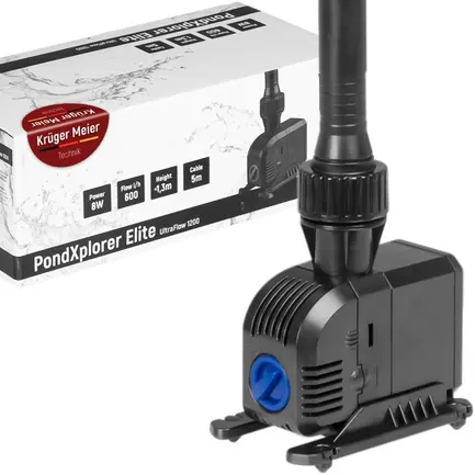 Насос-фонтан з фільтром Kruger Meier PondXplorer Elite 1200 для садового ставка 3-в-1 (600 л/г): додаткове фото 2