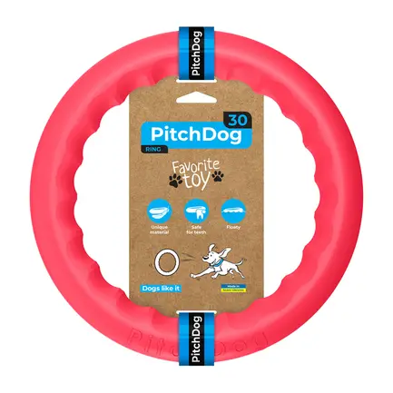 Кільце для апортировки PitchDog30, діаметр 28 см, рожевий, версія EN