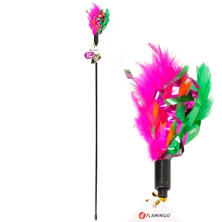 Flamingo Feather Stick ФЛАМІНГО ПІР’Я дражнилка з пір’ям, іграшка для котів длина 59 см