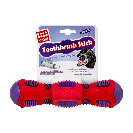 Іграшка для собак GiGwi Toothbrush Stick з ефектом тріску, термопластична гума, 21 см: додаткове фото 2