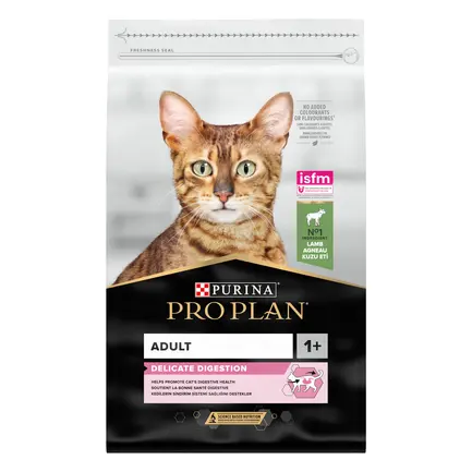 Сухий корм PRO PLAN Adult 1+ Delicate Digestion для дорослих котів з чутливим травленням та вибагливих до їжі з ягням 10 кг: додаткове фото 2