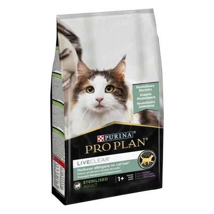 Сухий корм PRO PLAN LiveClear Sterilised Adult 1+ для дорослих котів для зменшення алергенів на шерсті та після стерилізації з індичкою 1,4 кг: додаткове фото 2