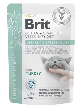 Корм вологий для котів Brit GF VetDiet Urinary and Stress Relief з індичкою, 12 x 85 г: додаткове фото 2