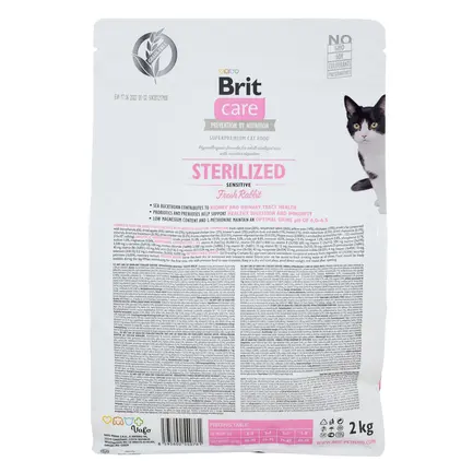 Сухий корм Brit Care Cat GF Sterilized Sensitive для стерилізованих котів з чутливим травленням, з кроликом, 2 кг: додаткове фото 3